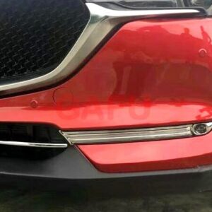 Mazda CX-5 2017+ накладки хром на передний бампер с противотуманными фарами