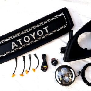 Toyota Land Сruiser 120 Prado оптика передняя LED + решетка стиль 3D