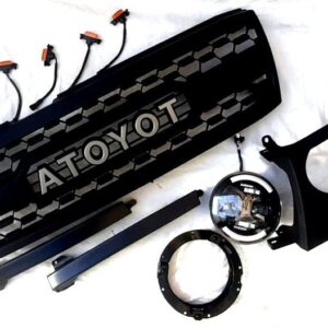 Toyota Land Cruiser LC100 2003+ оптика передняя Full LED + решетка радиатора стиль 3D